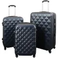Borg Living Kofferter – sett med 3 stk. - Eksklusivt hardcase koffertsett på salg - Diamant mørkeblå