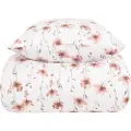 By Night Sengetøy 200x220 cm - Flower rosa sengetøy av flanell - Blomstermønster - 100% bomullsflanell -