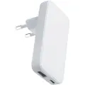 24hShop Qualo GaN Slim vegglader med USB og PD USB-C 45W - hvit