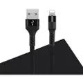 24hShop Ladekabel til iPhone - 1 meter, 2A - Svart