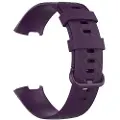 24hShop Silikonarmbånd Fitbit Charge 4 / Charge 3 / Charge 3 SE - str L Mørk Lilla