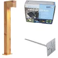 QAZQA Utendørs lampe aluminium med treprint med jordspyd og kabelnippel 65 cm IP44 - Baleno