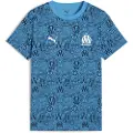 Puma Olympique de Marseille FtblCulture All-Over Print Tee Youth, Clothing, Azure/New Navy, 15-16Y