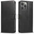 Hurtel Kunstlærveske med kortspor for iPhone 16 Pro Max - Svart