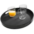 Aps Tjenerbakke Ø35.5x4.5 cm med Kant Anti-slip Melamin Sort