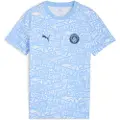 Puma Manchester City FtblCulture All-Over Print Tee Youth, Clothing, Light Blue/White, 5-6Y