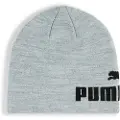 Puma Essentials Mid Crown Cuffless Beanie, Accessories, Light Gray Heather/Black, OSFA