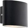 QAZQA Moderne utendørs vegglampe sort inkl. LED IP44 - Ovum