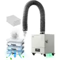 Vevor lodderøyksug, 459 m³/t sterk sugende lodderøyksuger med 280 W børsteløs motor, 4-trinns filtre, 10-trinns og fjernstyrt røykrenser for lodding, gravering, DIY-sveising