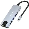 Qoltec hubadapter USB-C 5w1 | USB-C PD 100w | 2xUSB | HDMI 4k | RJ45