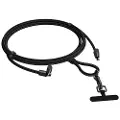 24hShop Devia Mobil stropp og USB-C-kabel PD 60W 1,6 m - Svart