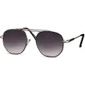 24hShop Aviator Solbriller med Gull Innfatning og Svarte Linser – Resirkulert Unisex Design