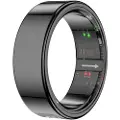 24hShop Smart ring størrelse 9 med søvn- og pulsmåling - Svart