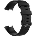 24hShop Silikonarmbånd Fitbit Charge4 / Charge 3 - S Svart