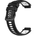 24hShop Silikonarmbånd for Garmin Forerunner 220 / 735XT / 235 - Svart/Hvit