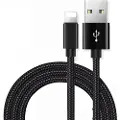 24hShop Flettet datakabel til iPhone 2 m - Svart