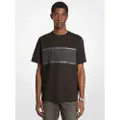 Michael Kors for man. CF552Q11V2 Cotton T-shirt with stripes and black logo (M), Casual, Short sleeve