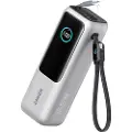 Anker 25000 mAh Powerbank 165W med 2 integrerte USB-C-kabler - Sølv