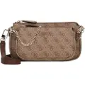 GUESS for woman. HWBG9672710 Noelle mini shoulder bag with logo 4G brown (OSFA), Casual, Polyurethane