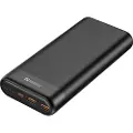 Sandberg - Strømbank - 20000 mAh - 74.4 Wh - 3.25 A - QC 3.0, PD - 3 utgangskontakter (2 x USB, 24 pin USB-C) - på kabel: USB-C