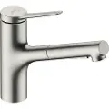 Hansgrohe HG Zesis M33 køkkenarmatur - etgrebsbatteri 219mm tud t/kv/udtr.br Steel-optik