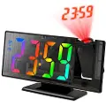 24hShop Vekkerklokke med LED-projektor og multifunksjonell speildesign