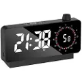 24hShop Digital vekkerklokke med tidtaker og speildesign - Svart
