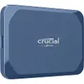 Crucial X10 - SSD - kryptert - 2 TB - ekstern (bærbar) - USB 3.2 Gen 2x2 (USB-C kontakt) - 256-bit AES - mattblå
