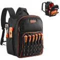 Vevor Verktøyryggsekk, 49 lommer, Kraftig verktøyoppbevaringsorganisator arbeidsvesker med laptoprom og forsterket stoffbunn, elektriker arbeidsplassryggsekk for elektrikere, reparatør