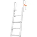 Vevor Dokkstige, oppfellbar, 4 trinn, 159 kg lastekapasitet, aluminiums pontongbåtstige med 4" bredt trinn og sklisikker pedal, svømmestige for skip/innsjø/basseng/marinebording