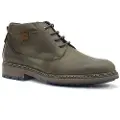 Fluchos for man. F1593 Leather ankle boots F1593 khaki (40), Flat, Laces, Casual, Green