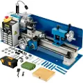 Vevor mini dreiebenk av metall, 7" x 14" benkebenk metall dreiebenk, 550 W variabel hastighet 2250 o/min metall dreiebenk, med 3-kjeft Chuck CNC mini dreiebenk, presisjon mini dreiebenk m/verktøykasse
