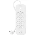 Belkin Connect - Overspenningsavleder - med USB-C- og USB-A-porter - utgangskontakter: 8 - 2 m kabel