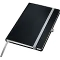 Leitz Style - Notisbok - eskebundet - A5 (145 x 210 mm) - 80 ark / 160 sider - elfenbenspapir - rutet - satengsvart omslag