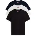 Tommy Hilfiger for man. DM0DM21579 Set of 3 extra-slim logo t-shirts black, navy, white (XL), Casual, Cotton, Short sleeve