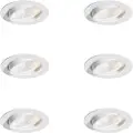 QAZQA Sett med 6 innfelte spotter hvit 9,5 cm inkl. LED 1300 lm dimbar IP65 - Gaius