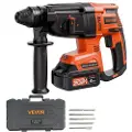 Vevor 20V børsteløs batteridrevet slagbormaskin, litiumion 1,1 tommers borhammer, SDS-Plus elektrisk lettvektsverktøysett med batteri og lader, 4 funksjoner, 1200 o/min, 5300 slag per minutt