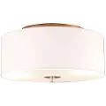 QAZQA Rustikk taklampe hvit 30 cm - Drum