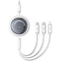 Baseus Free2Draw 3-in-1 USB to micro USB+Lightning+USB-C cable 3.5A 1.1m (white)