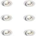 QAZQA Set van 6 moderne inbouwspots wit 8,2cm incl. LED IP54 ultra slim - Pupil