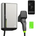 Green Cell GC EVGC021B2250 - Wallbox, 3,6 - 22 KW, 5 m, NFC, Grå, Vegg, Aluminium, LED, Sort, IK10