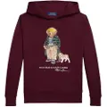Ralph Lauren for boy. 323979491001 Fleece sweatshirt with maroon Bear Polo shirt (10/12años=140/149cm), Casual, Cotton, Burgundy, child