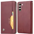 Mtp Products Card Set Series Samsung Galaxy S21 FE 5G Lommebok-deksel - Vinrød