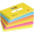 3M Post-it 655-TFEN - Noter - 76 x 127 mm - 600 ark (6 x 100) - neongrønn, ultrablå, neonoransje, ultrarosa, ultragul