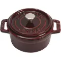 Staub Jern Mini Rund Støpejernsgryte Grenadine 250ml