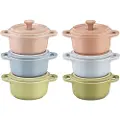 Staub Sett Med 6 Runde Minigryter 10 Cm