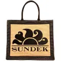 Sundek Raffia Shopping With Embroidered Logo Veske