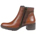 Fluchos for woman. F1367 leather booties F1367 Medium brown -Heel height: 5cm (41), 3 to 5 cm, Zip, Casual