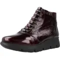 Fluchos for woman. F1358 Leather ankle boots F1358 Bordeaux (38), 3 to 5 cm, Laces, Casual, Maroon, Burgundy