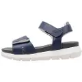 Fluchos for woman. F1708 Hellen F1708 navy leather sandals -Height 5cm wedge (36), Blue, 5 to 8 cm, Velcro, Casual